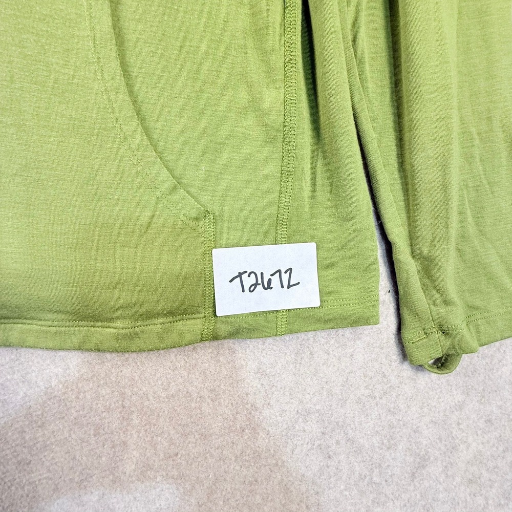 LL Bean Womens Large Long Sleeve Active Top Green Kangaroo Pocket 519205 - Picture 2 of 7
